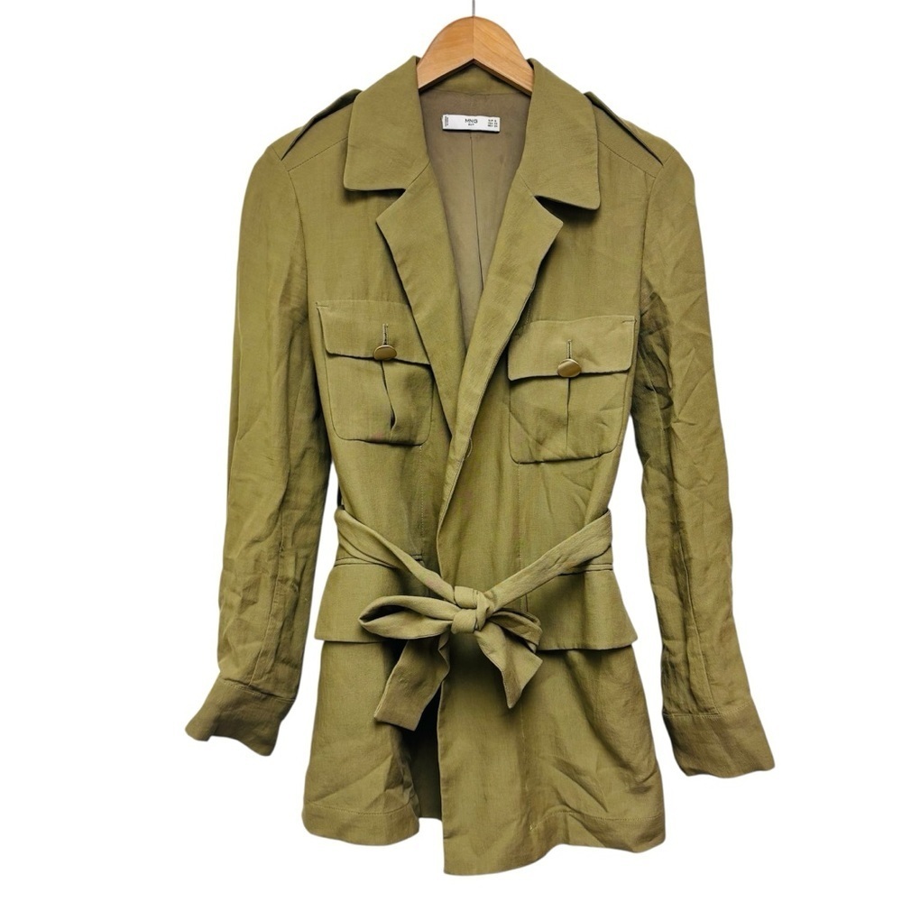 Mango Olive Green Utility Blazer